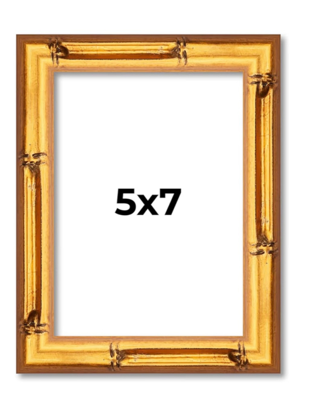 NEW 5x7 Frame Gold Bamboo Solid Pine Wood Picture Frame UV Plexiglass